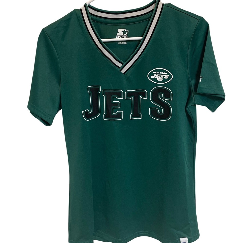 New York Jets Starter NFL Green V-Neck T-Shirt Women's‎ Size M